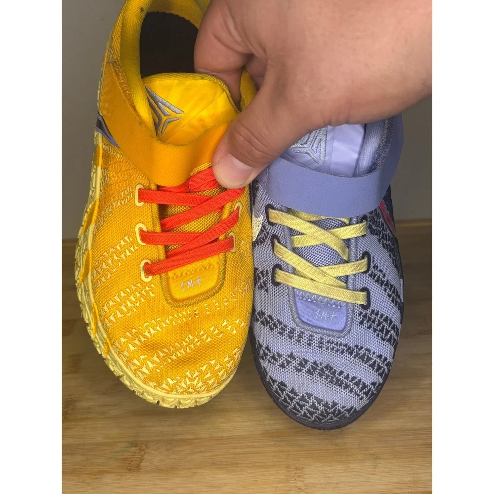Nike Ja 1 Mismatched Yellow Purple Kids Basketball Shoes FB8977-400